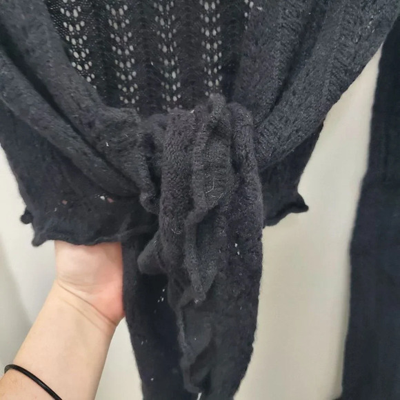 Juicy Couture Women's Y2K Black Knit Tie Front Balletcore Rare P&G Cardigan Sz S - Picture 5 of 7